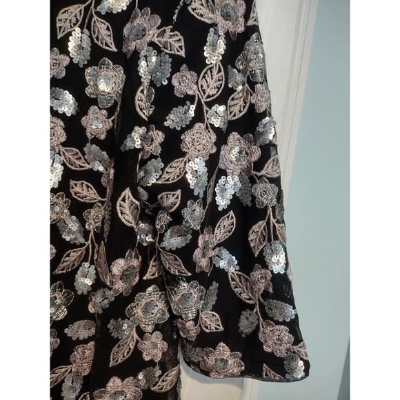 NWT Alex Evenings Womens Metallic Sequin Floral Top 1X Festive Christmas Elegant - Picture 10 of 10